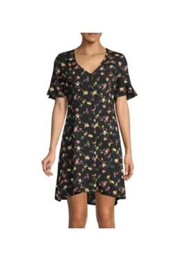 Design Lab Floral-Print Button Front Dress